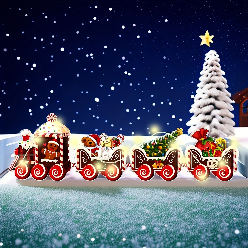 Virtcooy Cour Noël | Petites Bougies Décorations Noël - 4 Panneaux  extérieurs Jardin Bougie Noël, Une Pile en métal pour la décoration Jardin  Noël