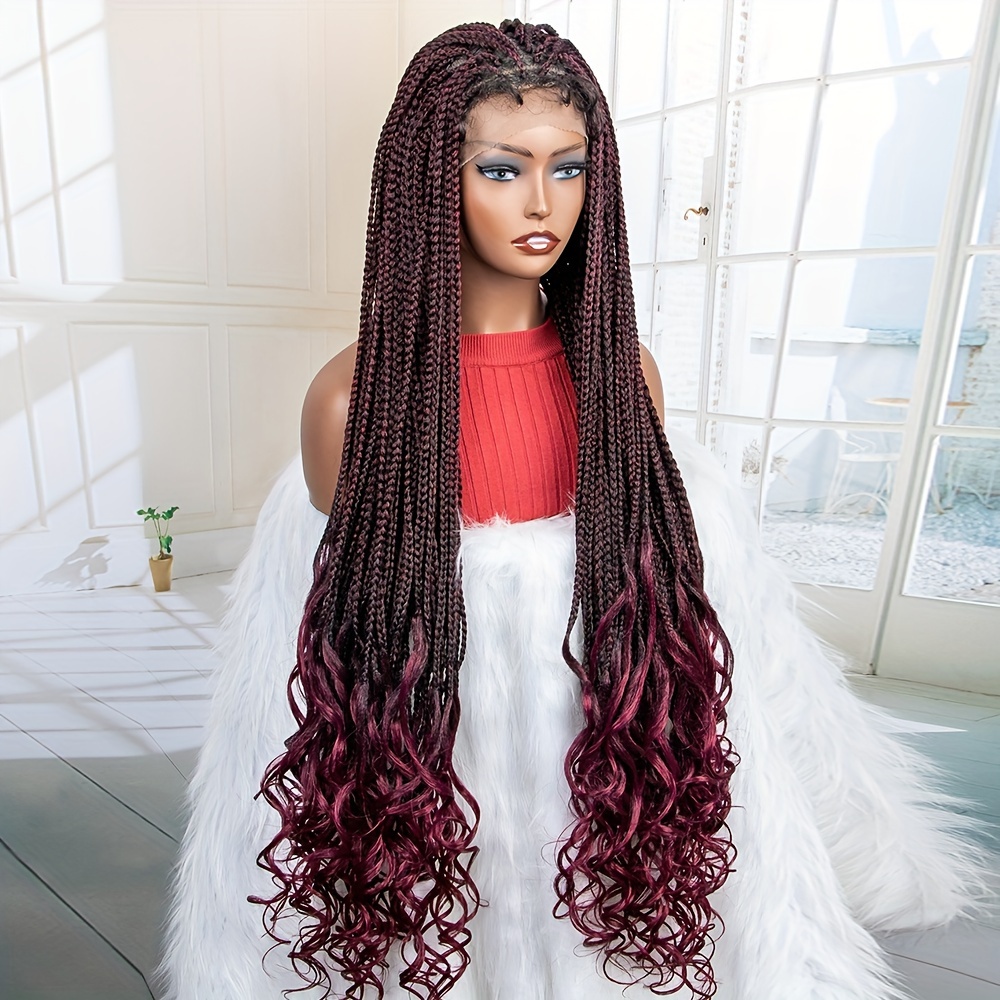 Criss Cross Knotless Box Braided Wigs Cornrow Lace Braids - Temu