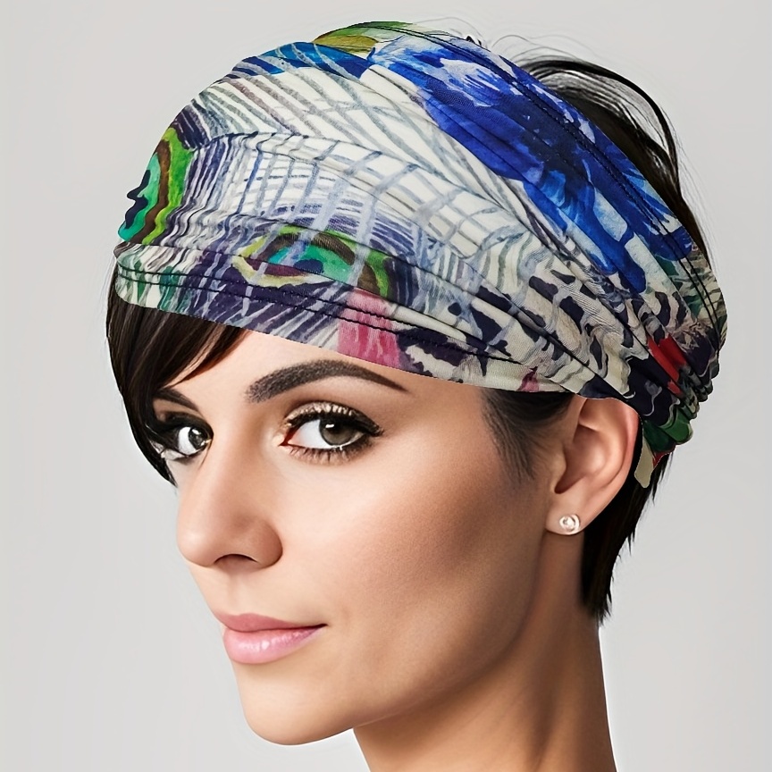 Boho Style Headbands Women Stretch Wide Brim Knotted Turban - Temu