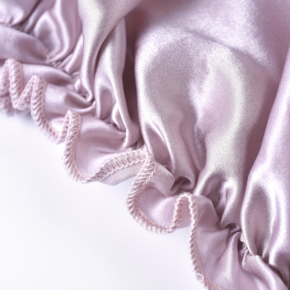 Pure Mulberry Silk Bonnet Soft Ruffles Sleeping Elegant - Temu