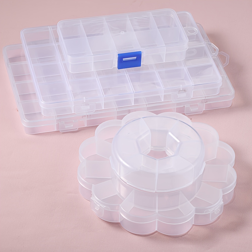 14pcs/set Clear Plastic Jewelry Beads Storage Container Box, Practical  Convenient Jewelry Package Storage Display Supplies