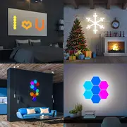 light sound control light smart hexagonal wall light smart application control dual control led light wall panel and usb power supply for office bedroom games room decoration with a variety of bright color mode unlimited creativity make great gifts for yourself and your friends details 2