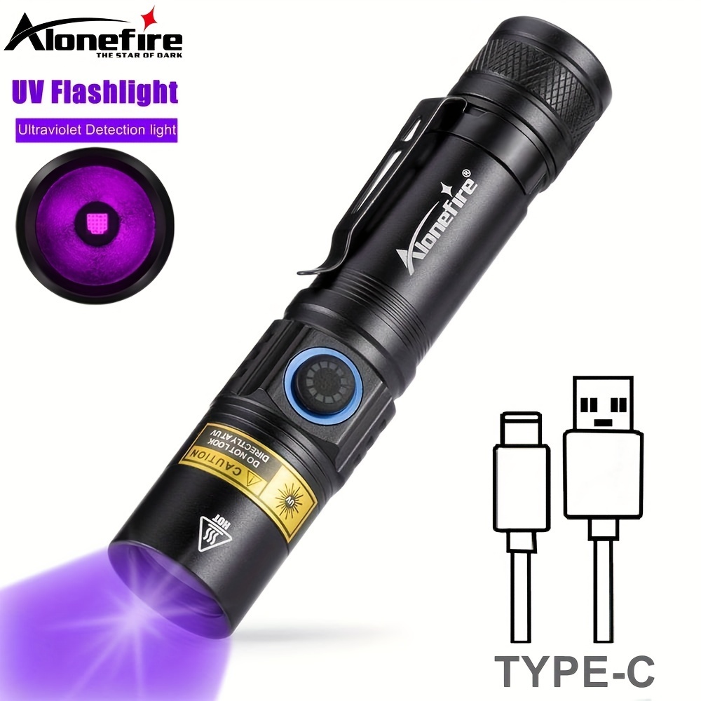 

Alonefire Sv38 365nm 5w Torch Usb Rechargeable Ultraviolet Black Light Detector, Uv Flashlight For Jade Ore Money Pet Dog Cat Urine Detection