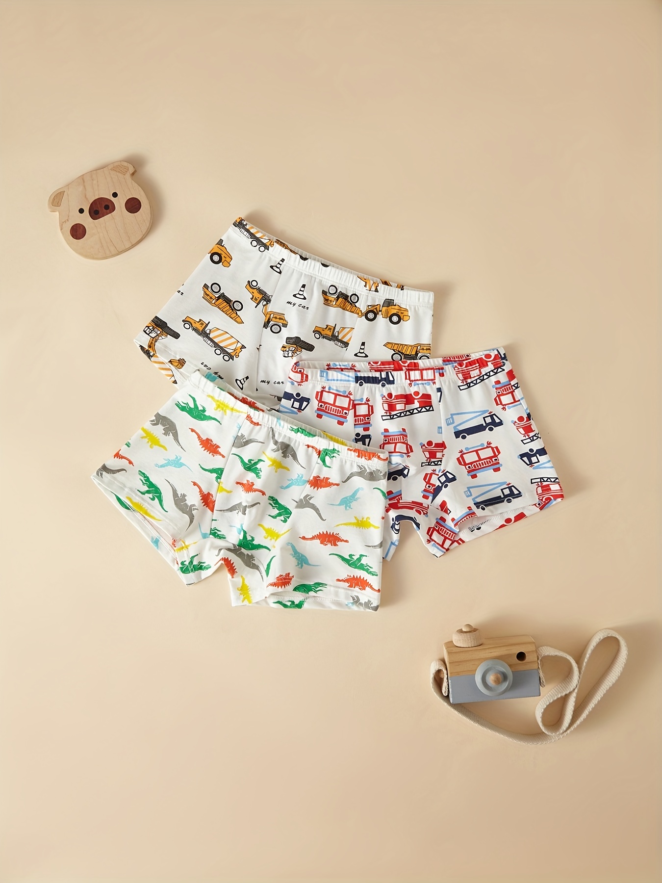 Funky Cartoon Pattern Print Boys Boxer Briefs Stretch 95% - Temu