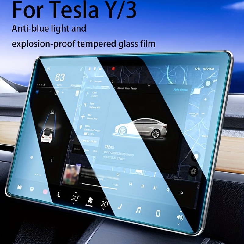 Model 3/y Anti Blue Light Tempered Glass Screen - Temu Japan