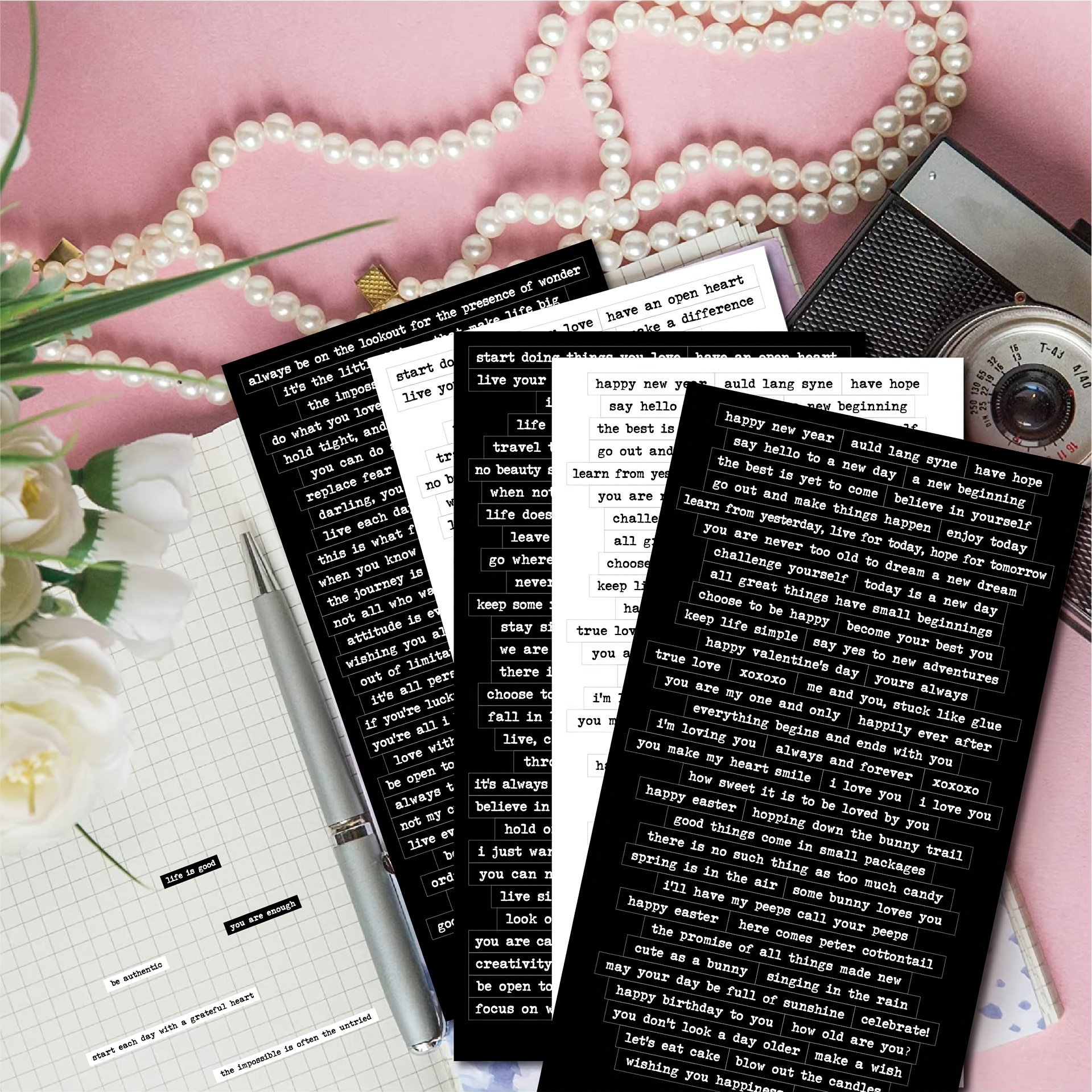 Quote Stickers For Journaling- Vintage Scrapbooking Supplies Kit
