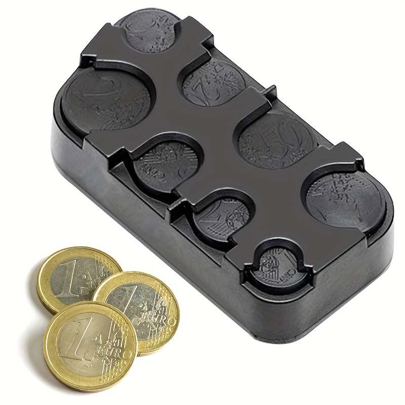 Boîte de rangement en plastique pour pièces de monnaie Euro distributeur de  pièces de monnaie porte-monnaie porte-monnaie boîte de rangement (noir) 