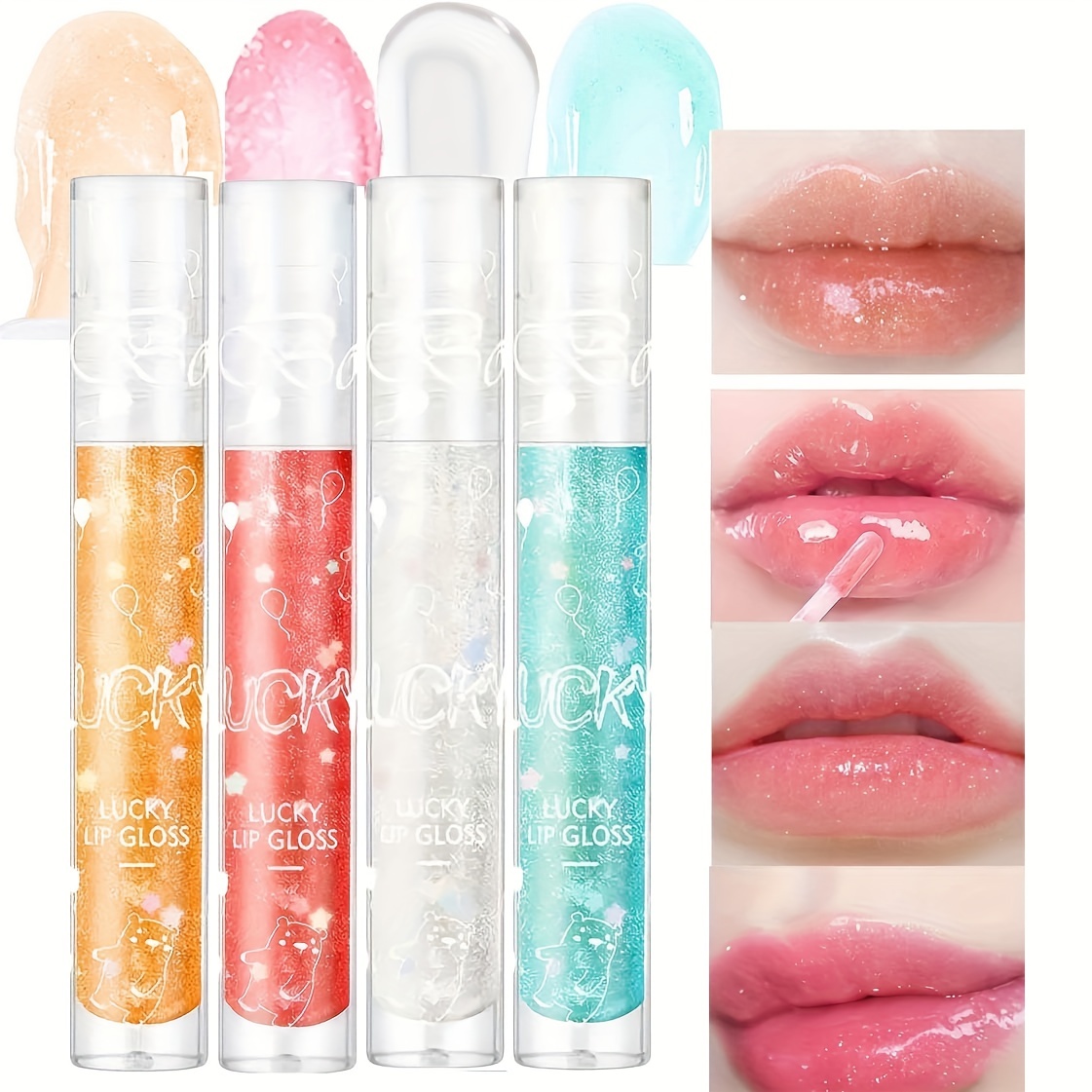 Fruity Flavors Glitter Lip Gloss Set Plumping Lip Oil - Temu