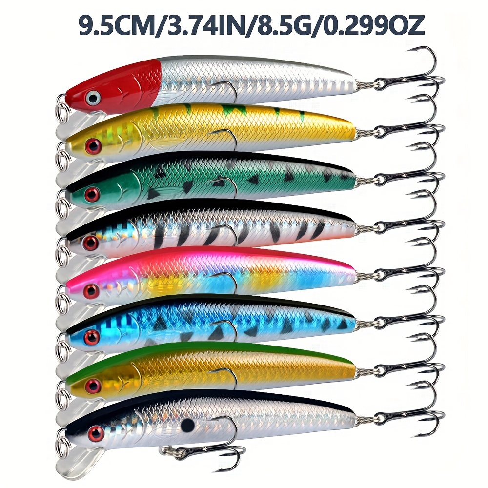  Hard Bait Minnow Lures - 3D Artificial Minnow Fishing Lures  Baits - 3D Artificial Minnow Fishing Lures Baits for Bass Pike Trout  Walleye Saltwater and Freshwater, Artificial Fish Lures Dalian 