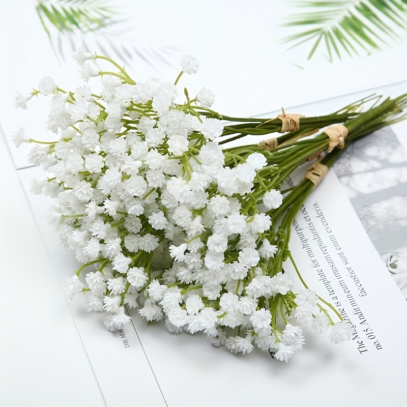 20cm White Babies Breath Artificial Flowers Plastic Gypsophila DIY