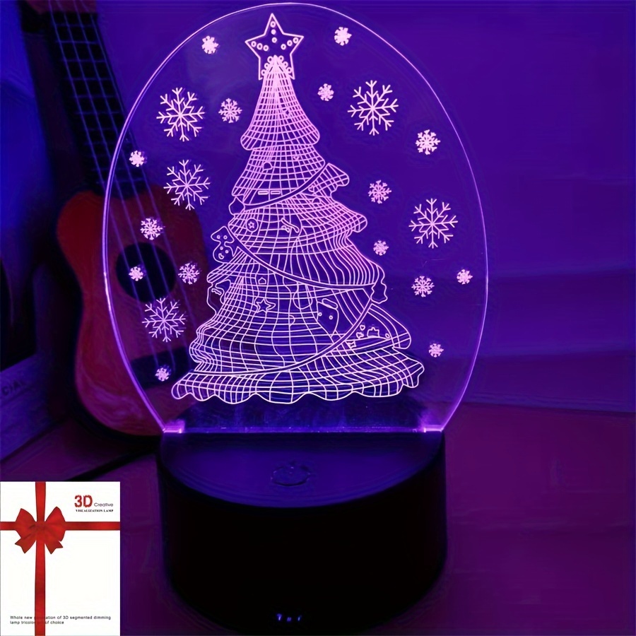  YTDZLTD Creative 3D Christmas Tree Night Light 16 Colors  Changing USB Power Remote Control Touch Switch Decor Lamp Optical Illusion  Lamp LED Table Desk Lamp Children Kids Brithday Christmas Gift 
