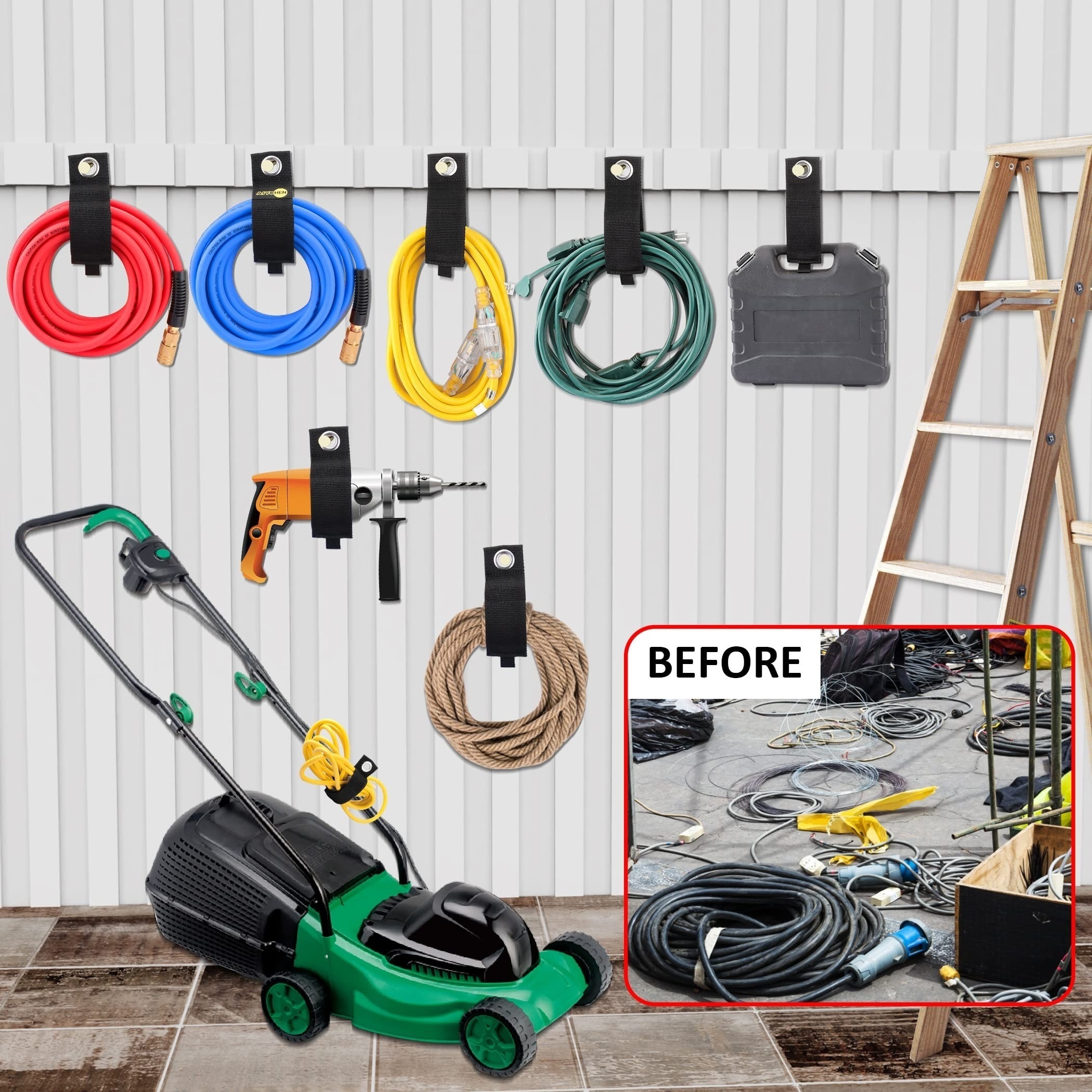 Organize Garage Heavy Duty Extension Cord Holders Hook Loop - Temu