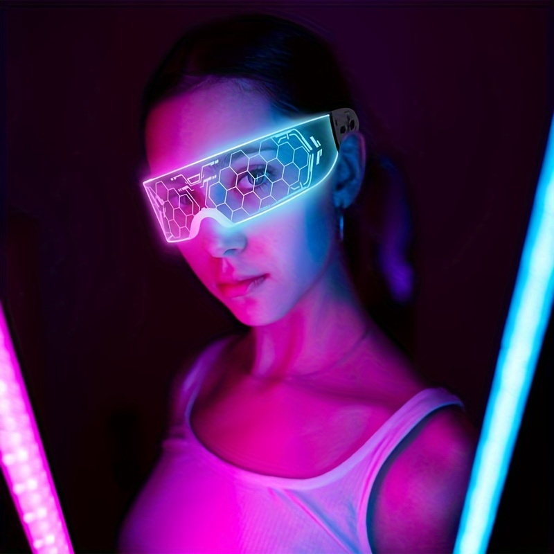 Gafas de sol futuristas con luz LED