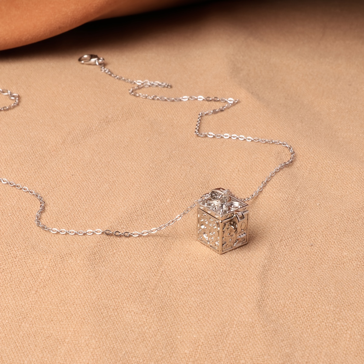 Carved Openable Magic Box Pendant Necklace