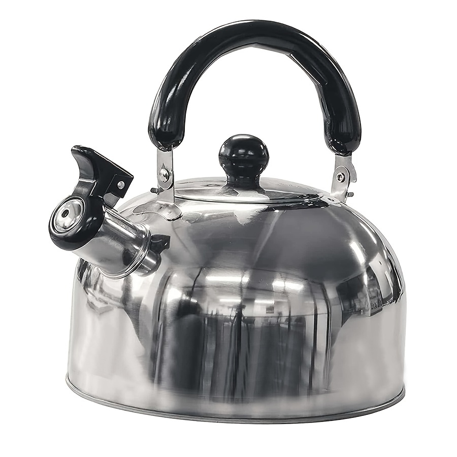 2 L Stainless Steel Whistling Camping Kettle Cordless Gas Hob Kitchen Teapot
