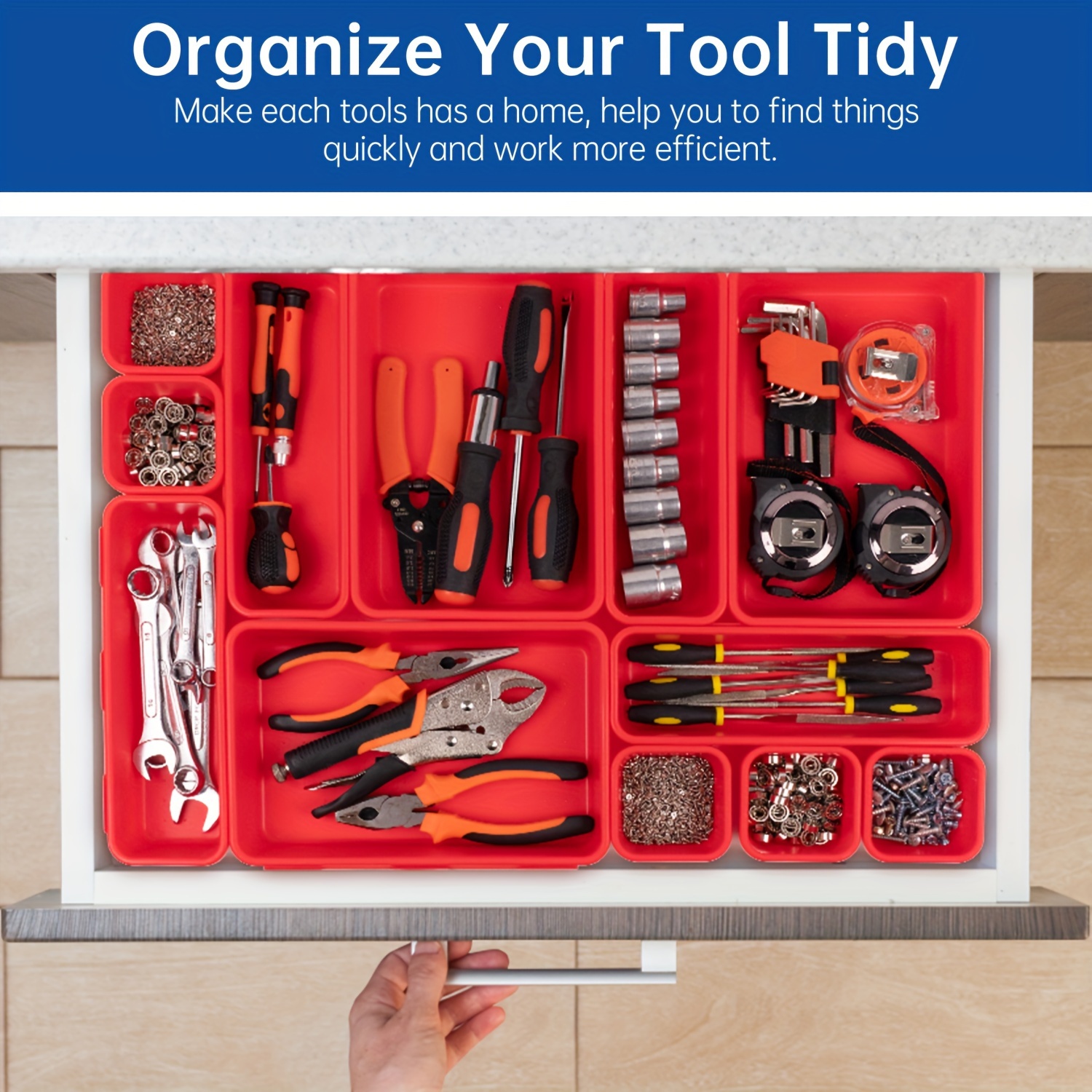 45/32/22pcs Tool Box Drawer Organizer Tray Dividers Set Workbench Cabinet  Bins Tool Chest Organization Garage Hardware Tool Tray