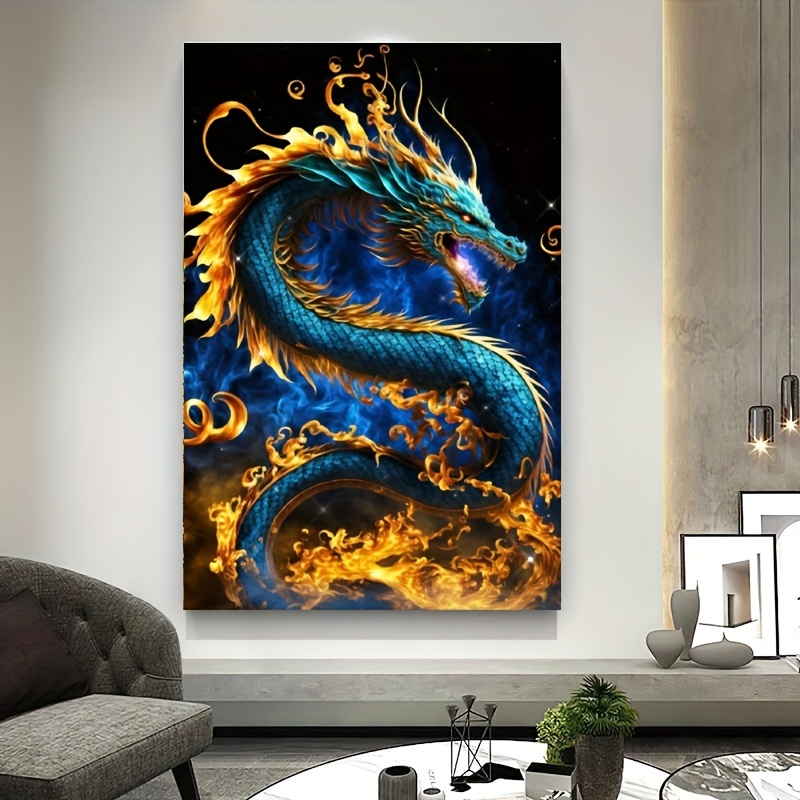 Flannel Chinese Dragon Diamond Painting For Adults DIY 5D Full Diamond Arts  Paint By Number Kits Mosaic Art Picture Of Rhinestones Home Decor