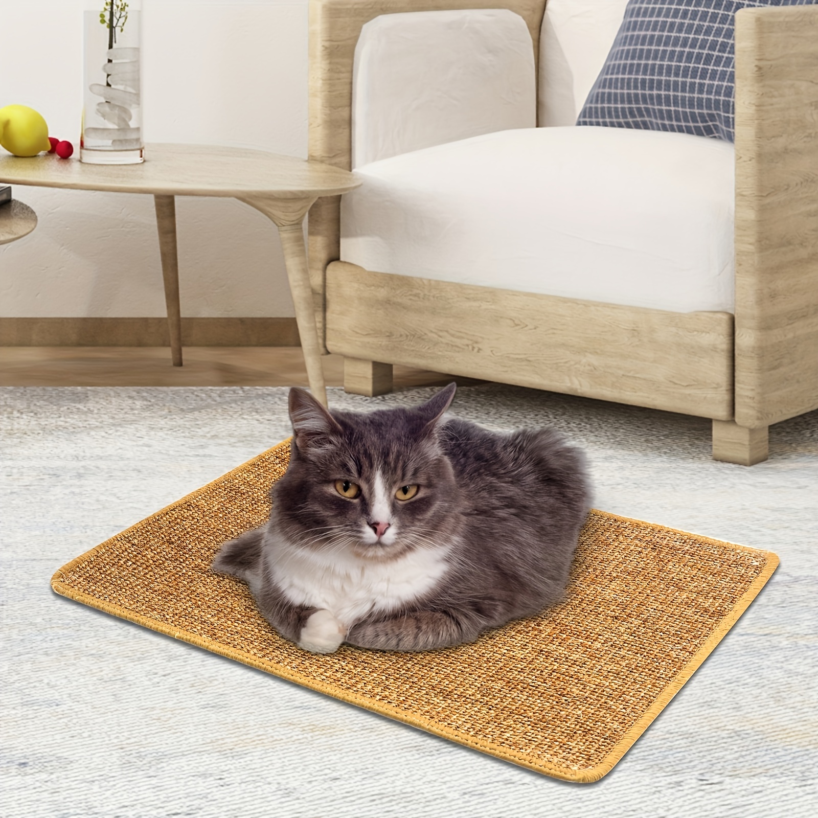 Cat Scratcher Cat Scratch Pad With Adhesive Hook Loop Tape - Temu