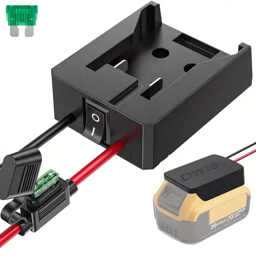 Power Wheel Adapter with Fuse&Switch,Secure Battery Adapter for  Black+Decker 20V MAX Lithium Battery,with 12 Gauge Wire,Good Power  Convertor for DIY