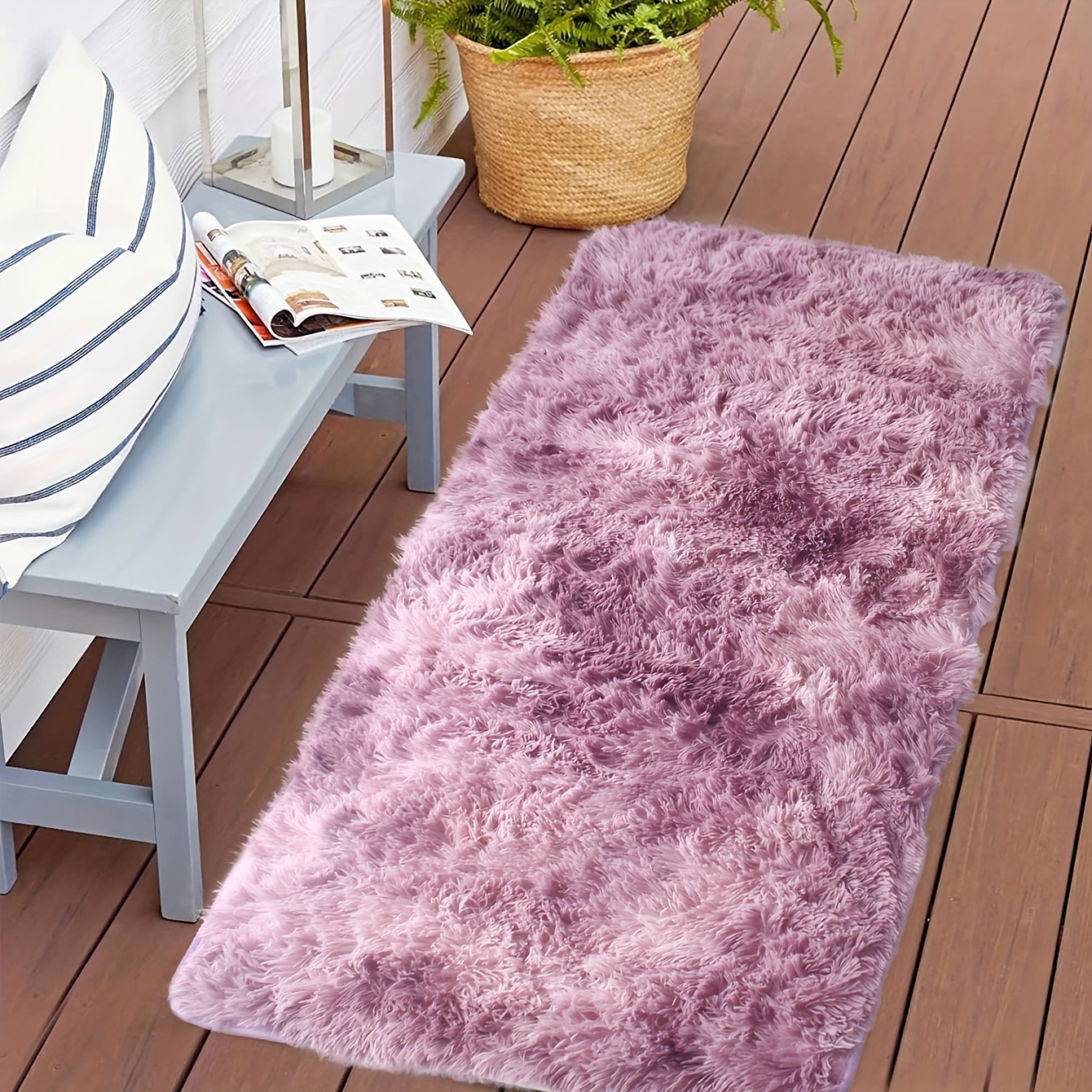 Soft Fur Area Rugs Floor Mat Luxury Beside Carpet for Bedroom Living Room Area Rugs 100*160 cm/39.37*62.99 inch in Purple