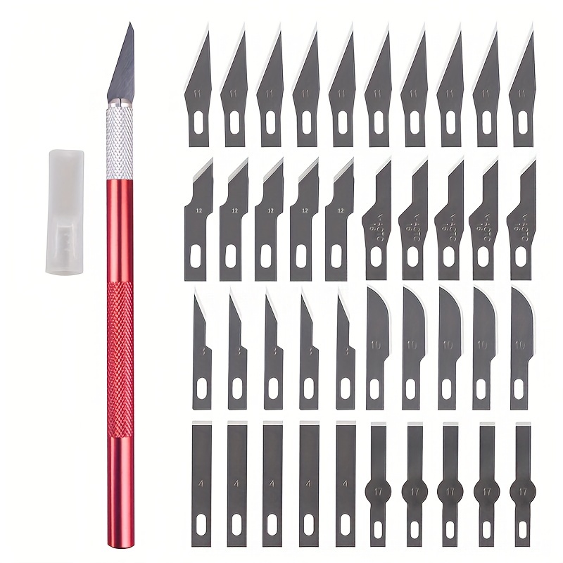  12pcs/lot Wood Paper Cutter Pen Knife Steel Blades