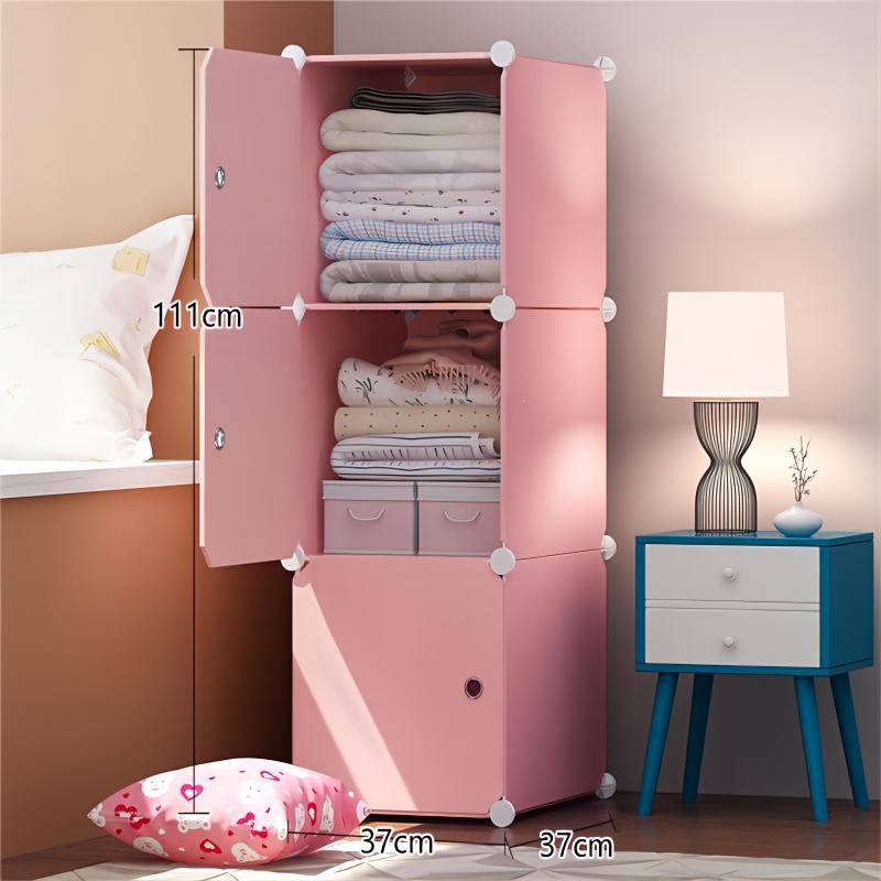 1pc PP Storage Rack, Minimalist Pink Bathroom Storage Rack For