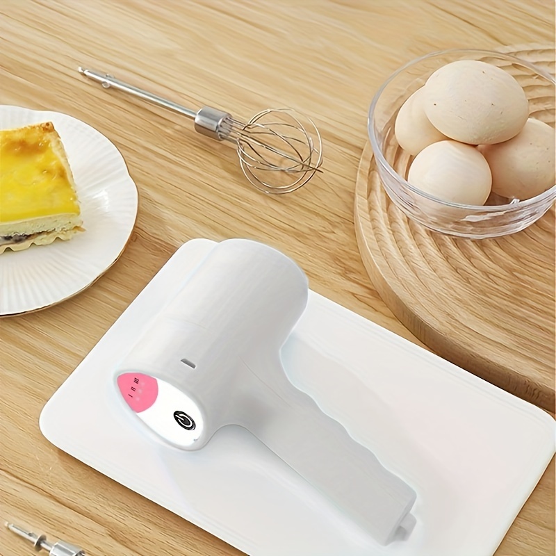 1pc Usb Rechargeable Electric Wireless Egg Beater Small Cream