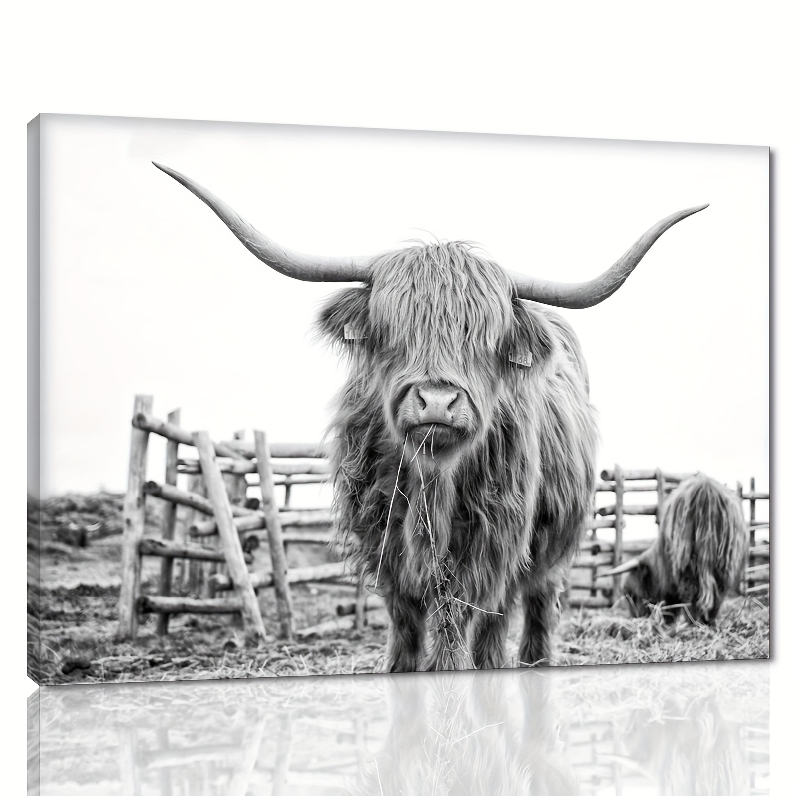 1pc Yak Print Unframed Painting, Modern Animal Print Wall Art Painting For  Home Wall Decor