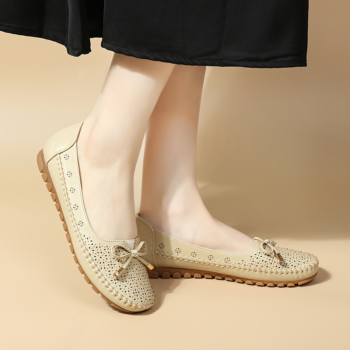 women s solid color elegant flast bowknot decor soft sole details 13