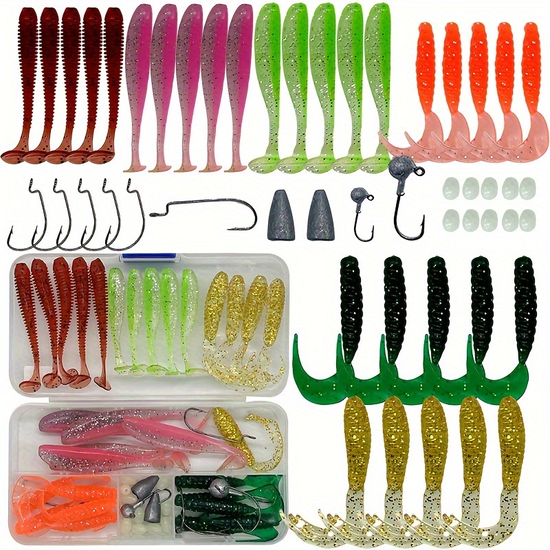 5pcs Fishing Weighted Worm Hooks for Wacky Rig Soft Plastics Lure