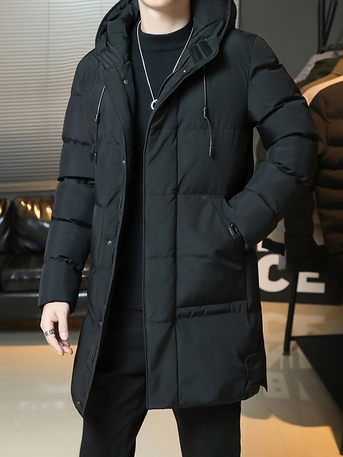 Men's Winter Removable Hooded Cotton padded Jacket Coat - Temu Canada