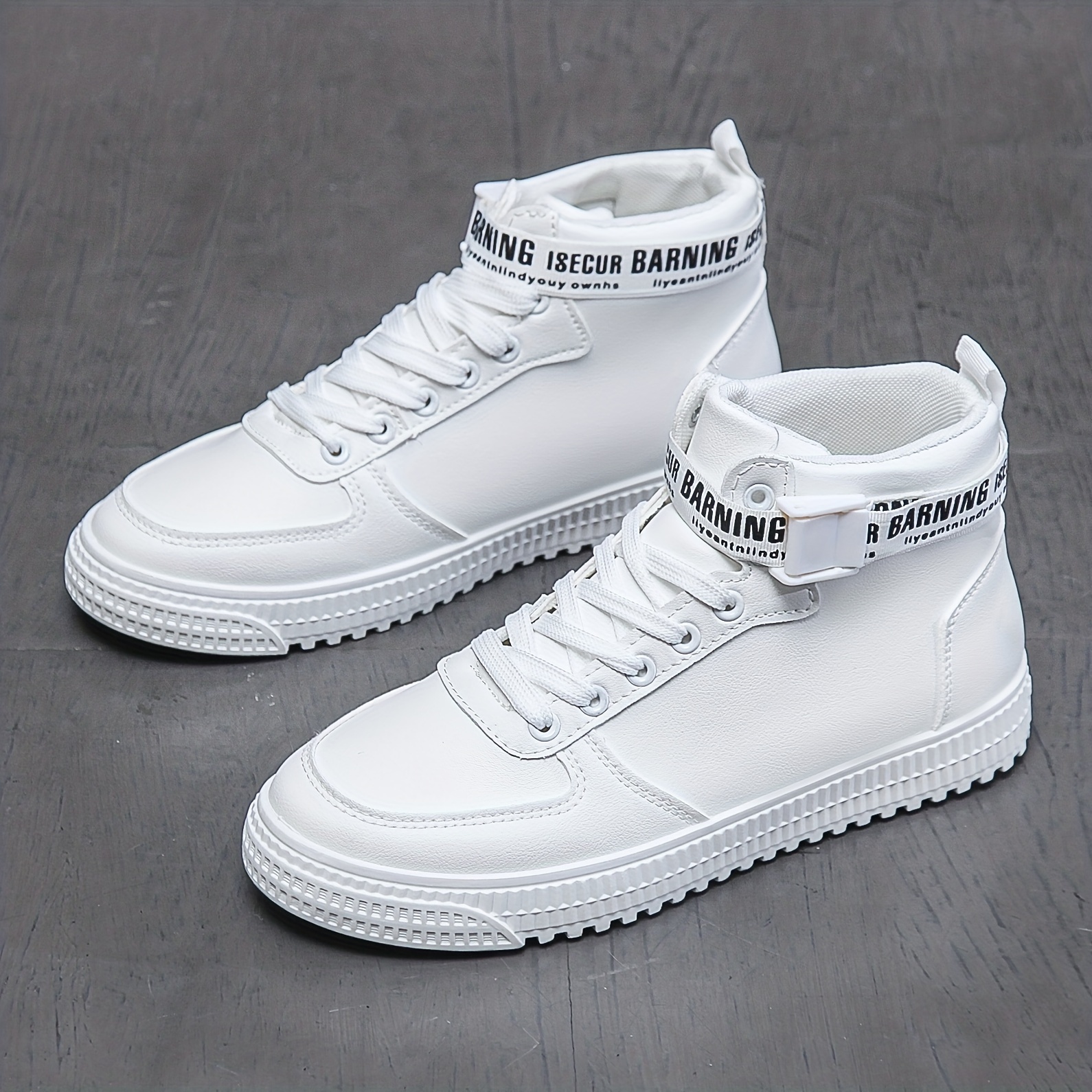 White high store neck shoes