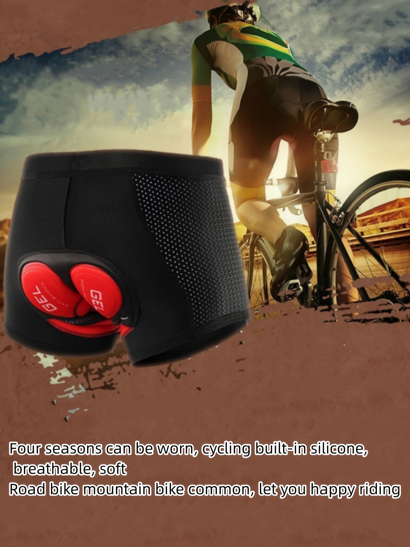 Men Women Cycling Shorts Bike Bicycle Cycling Underwear 3D Padded Quick-Dry