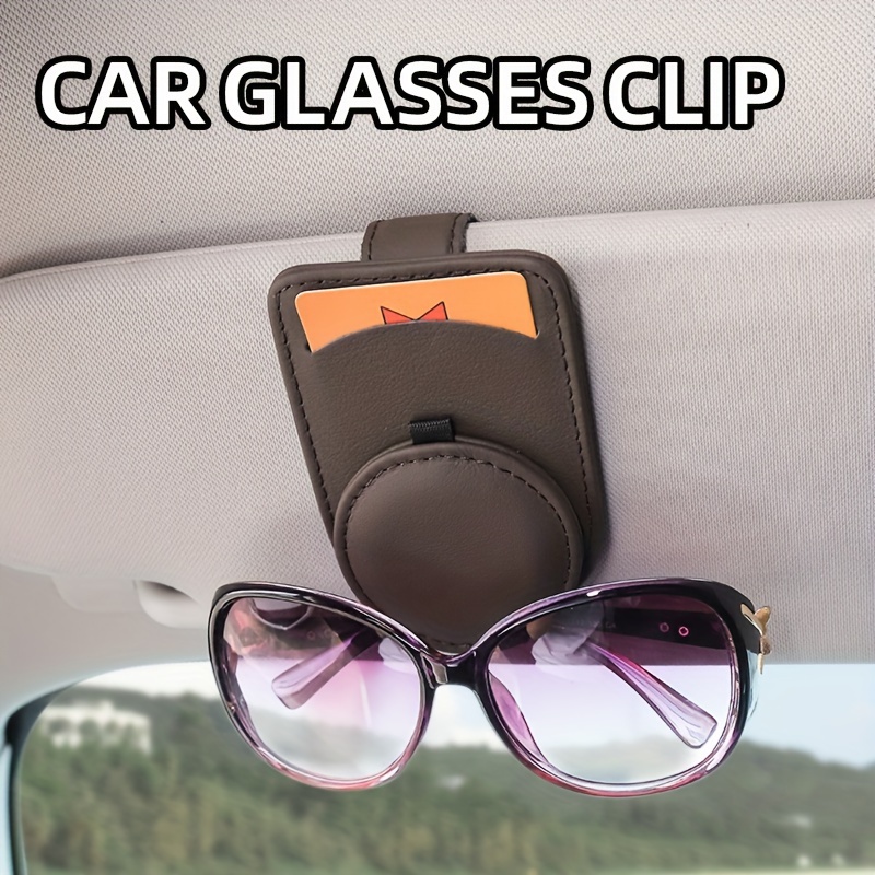1 Stück Brauner Multifunktionaler Auto-Brillenclip, Auto