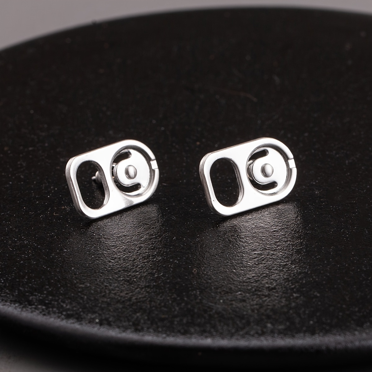 Men's Geometric 304L Stainless Steel Ear Studs — Modern Design