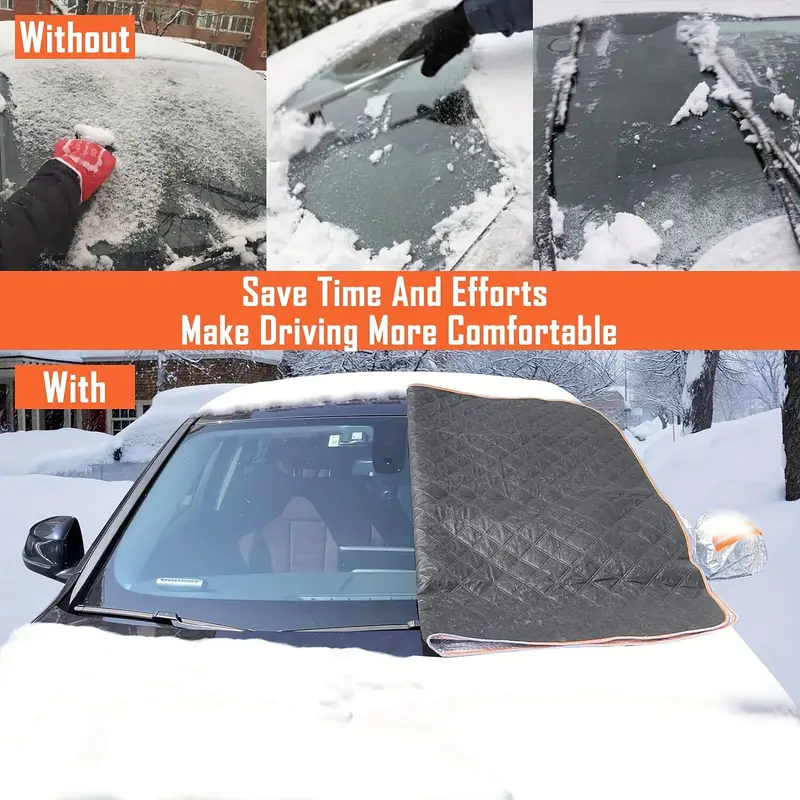 Car Windshield Snow Cover For Ice With Magnetic Edges, Windscreen Frost  Protector With Side Mirrors Cover, Winter Frost Ice Guard For Car SUV CRV