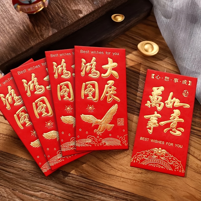 6pc Classic Spring Festival Lucky Money Bless Pocket Envelope 2023 Chinese  New Year Decorations Chinese Red Envelope for Gift