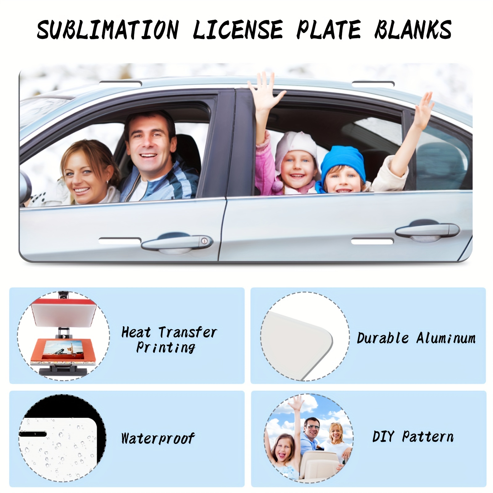 Diy Blank Heat Sublimation License Plate Metal Aluminum - Temu