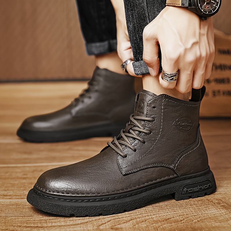 Men's Genuine Leather Sneakers Bootsmens Leather 