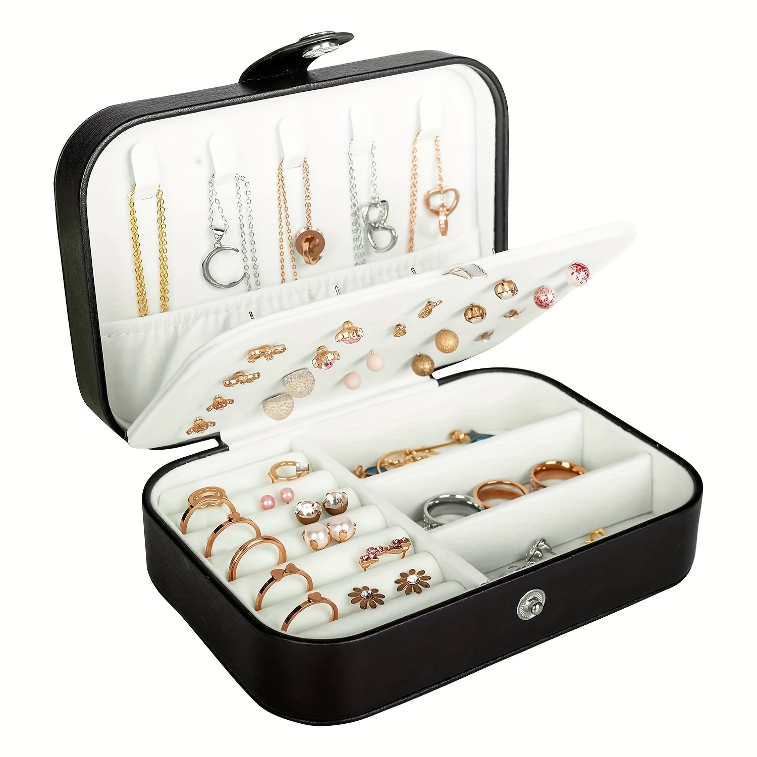BAGSMART Organizador de joyas colgante, soporte para collares, aretes y  anillos, con 20 bolsas de joyería, rollo de almacenamiento de viaje con