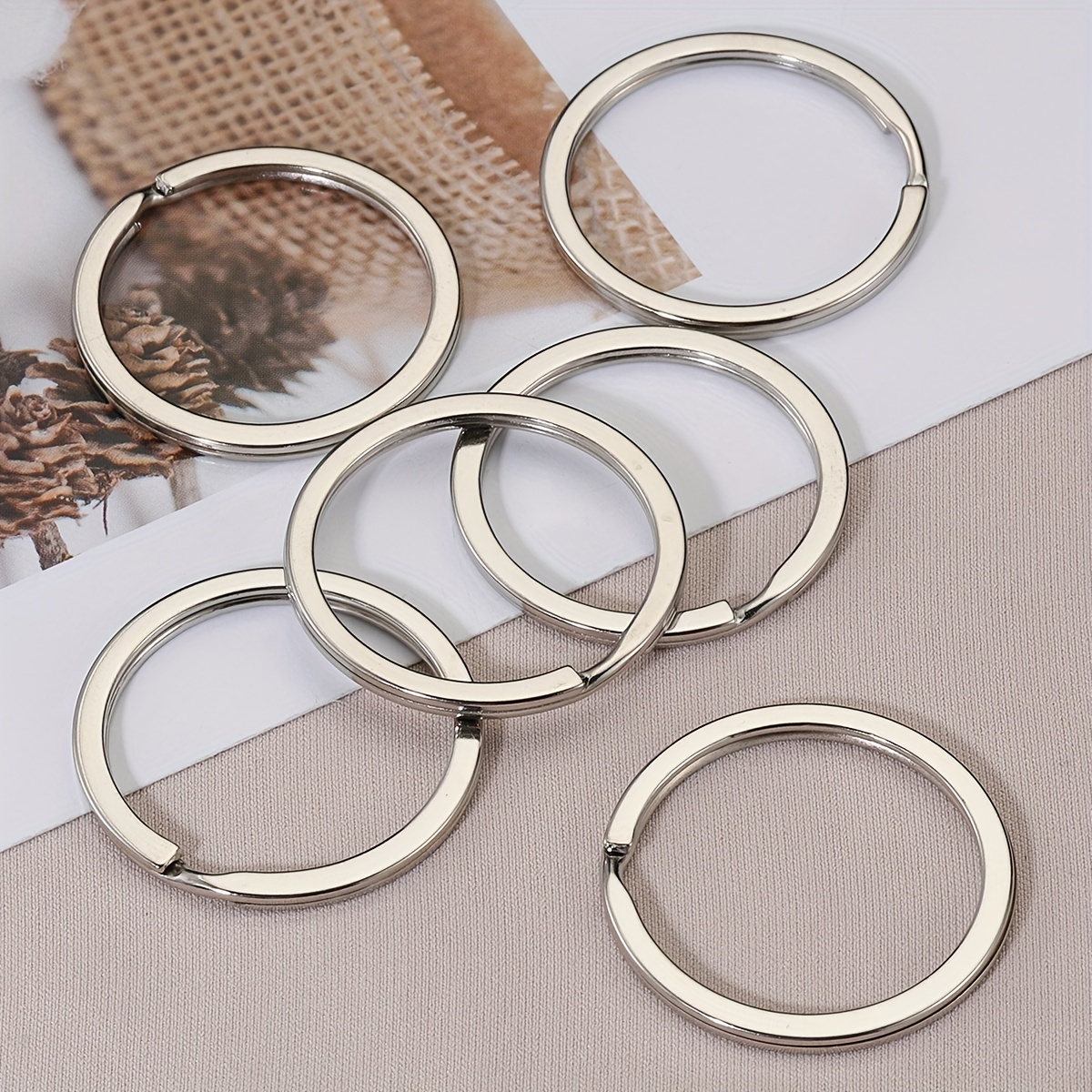 Round Flat Key Chain Rings,keychain Ring Metal Split Key Rings
