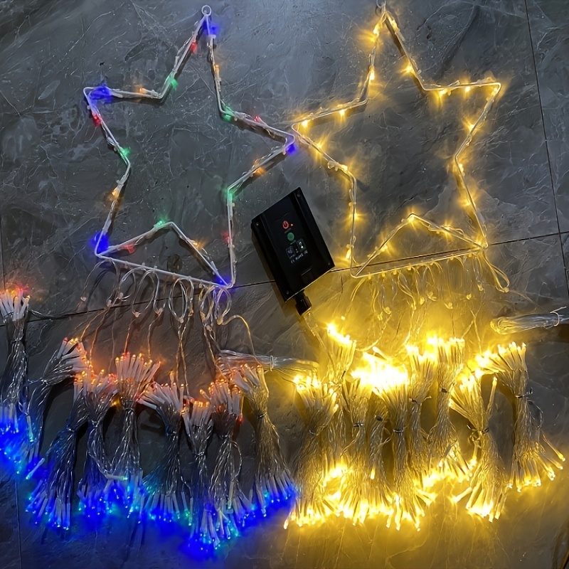 Usb Five pointed Star Waterfall Light Christmas Tree Light - Temu