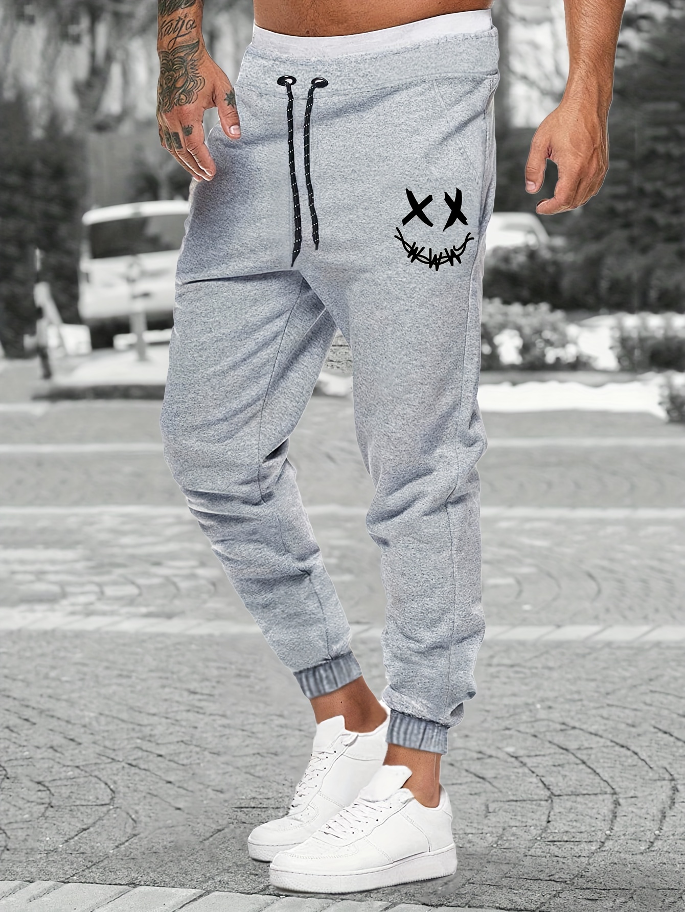 Men's Stretch Casual Sports Pants Gray
