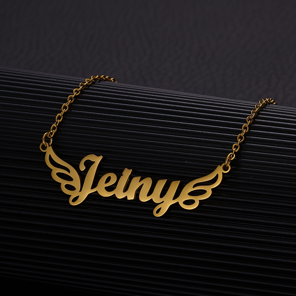 Custom Angel Wings Name Necklace — Personalized Gift