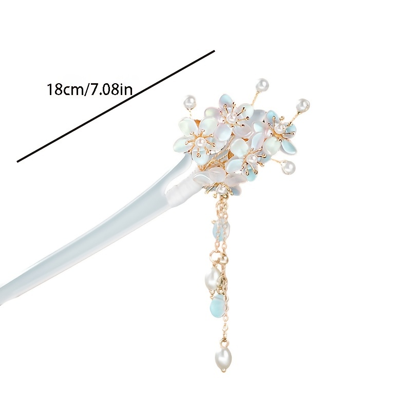 Hanfumodern Hanfu Accessories Retro Hairpin Chinese Flower Tassel Pendant Hair Stick