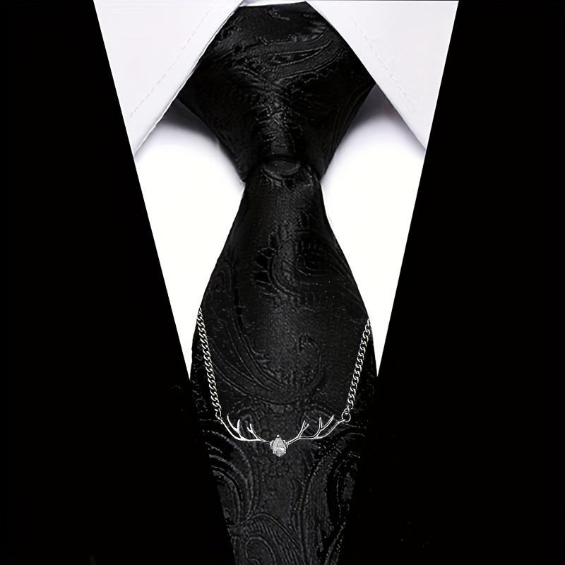 Metal Tassel Chain Tie Clip Tie Fixed Buckle Men's Fashion Tie
