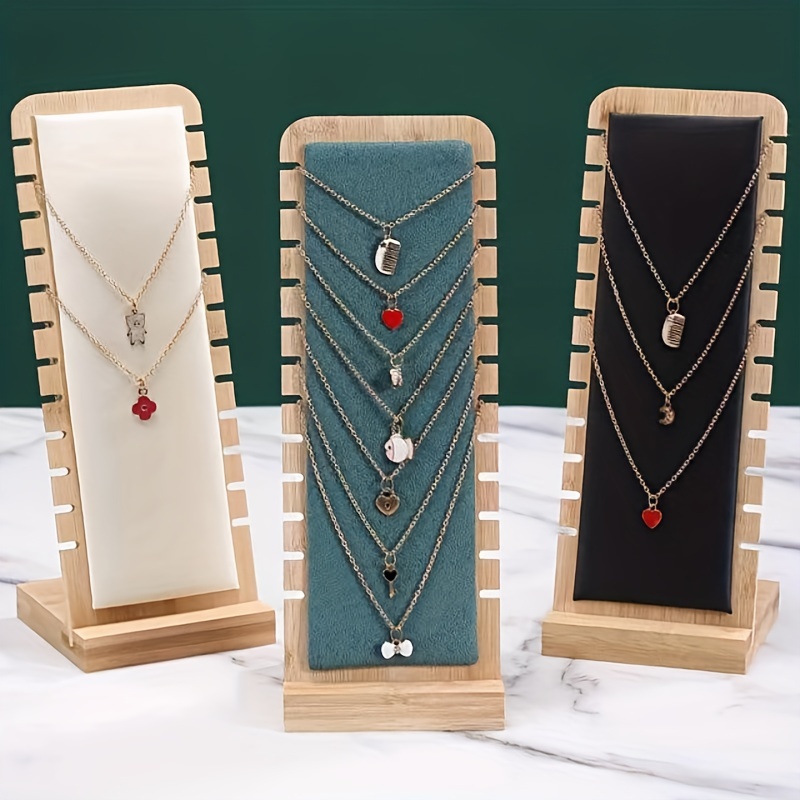 Organizador de joyas, caja de almacenamiento de madera de 2 capas con  soporte de árbol de joyería de 6 niveles, para exhibición de joyería,  collares