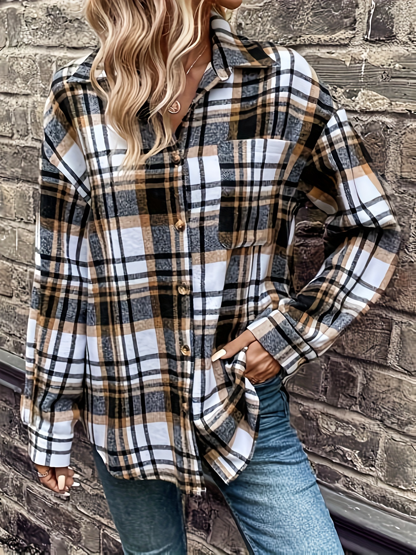 Flannel polo shirt store womens