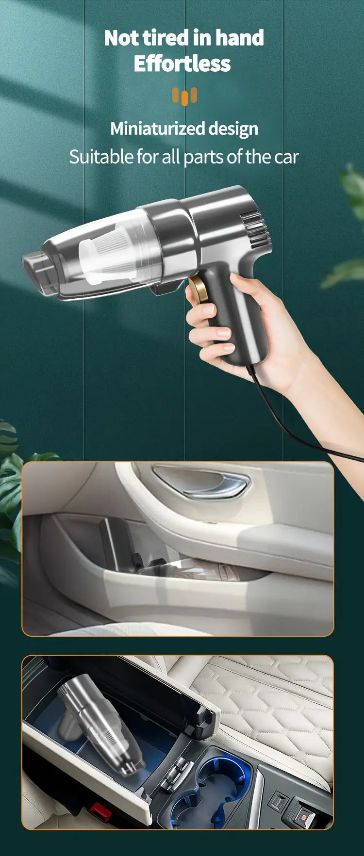 car mounted vacuum cleaner super strong high power high suction dual purpose sedan small mini handheld multi functional portable details 4