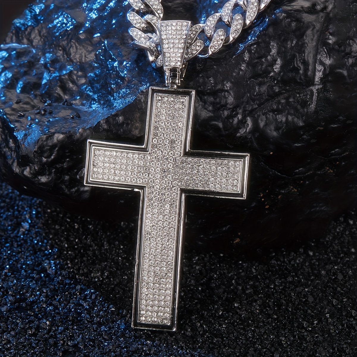 Mens big sale cross necklace